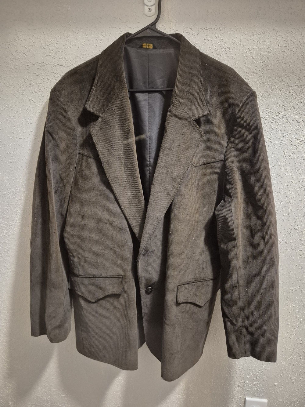 VTG Pioneer Wear Black Corduroy Western Blazer Sport Coat Size 48 USA Made